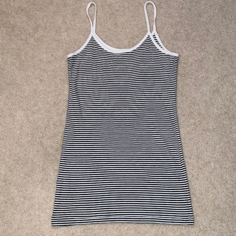 Banana Republic Black & White Striped Tank Top
